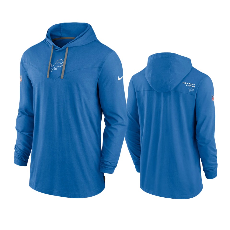 detroit lions blue sideline performance hoodie tri blend t shirt