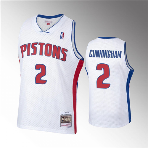 Detroit Pistons Cade Cunningham 2003-04 Hardwood Classics White stitched Jersey #2