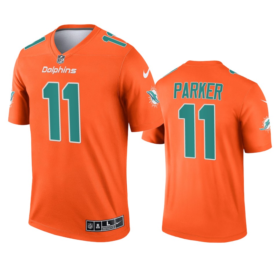 devante parker dolphins 2021 inverted legend orange jersey