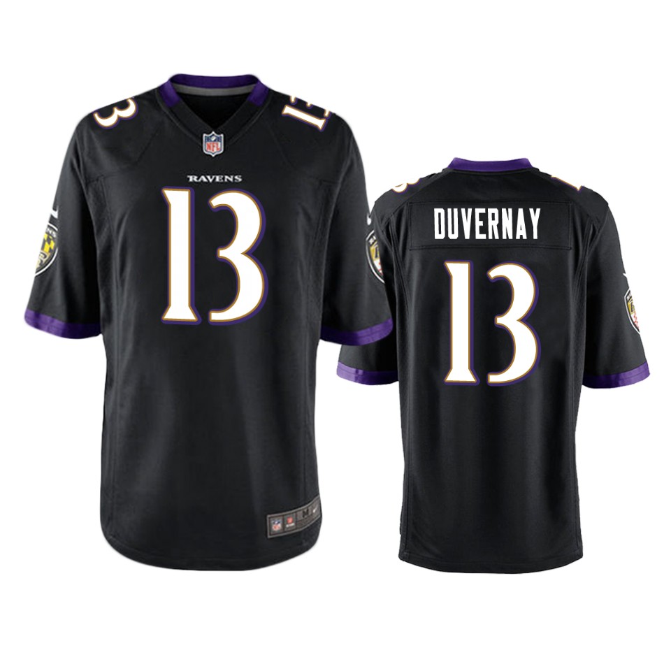 devin duvernay ravens black game jersey