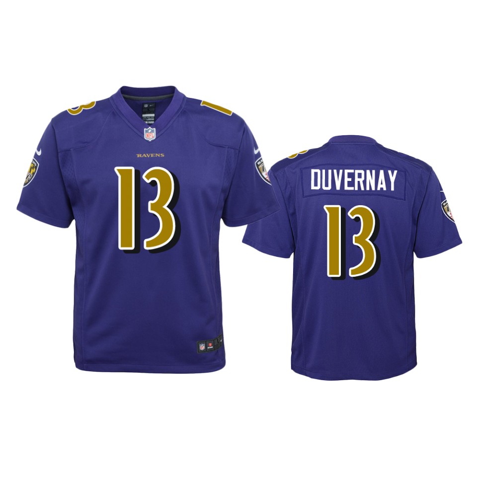 devin duvernay ravens purple color rush game jersey