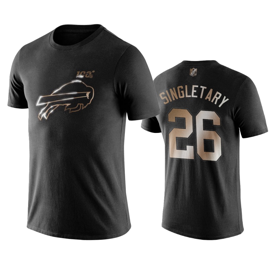 devin singletary bills black golden 100th season t shirt
