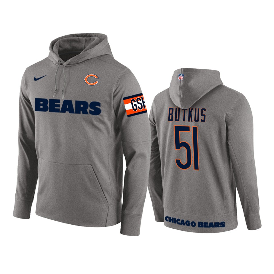 dick butkus bears gray circuit wordmark hoodie