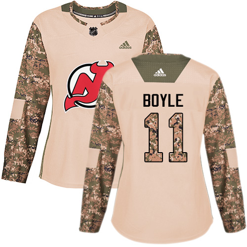 didas Devils #11 Brian Boyle Camo Authentic 2017 Veterans Day Women's Stitched NHL Jersey
