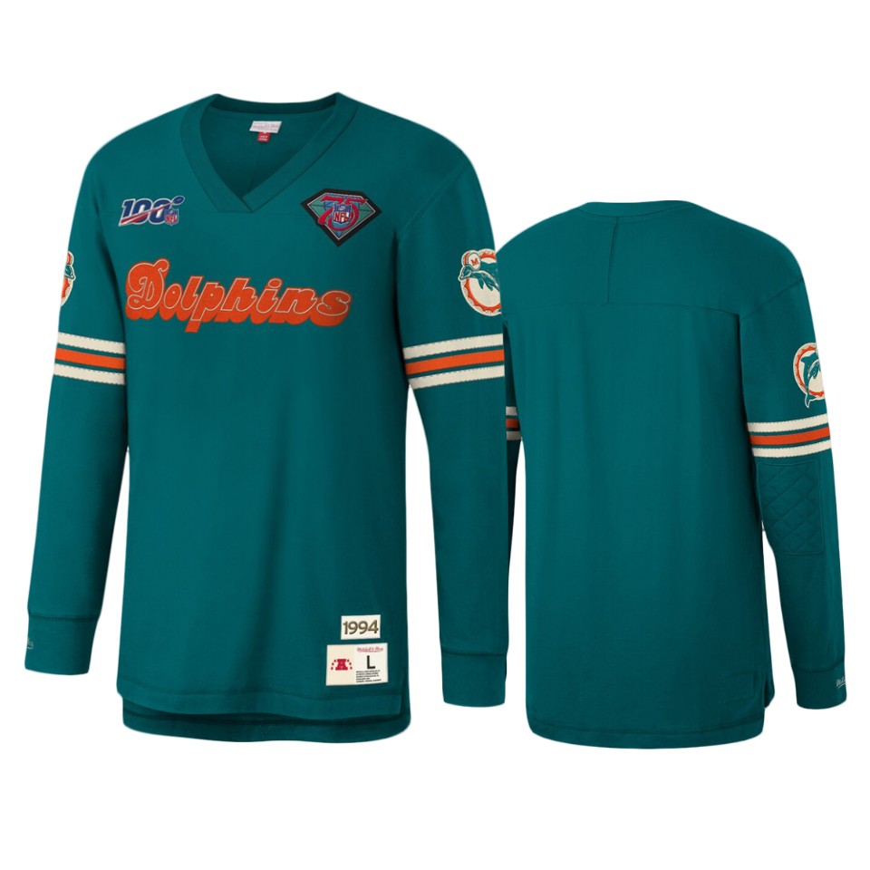 dolphins aqua nfl 100 long sleeve t shirt