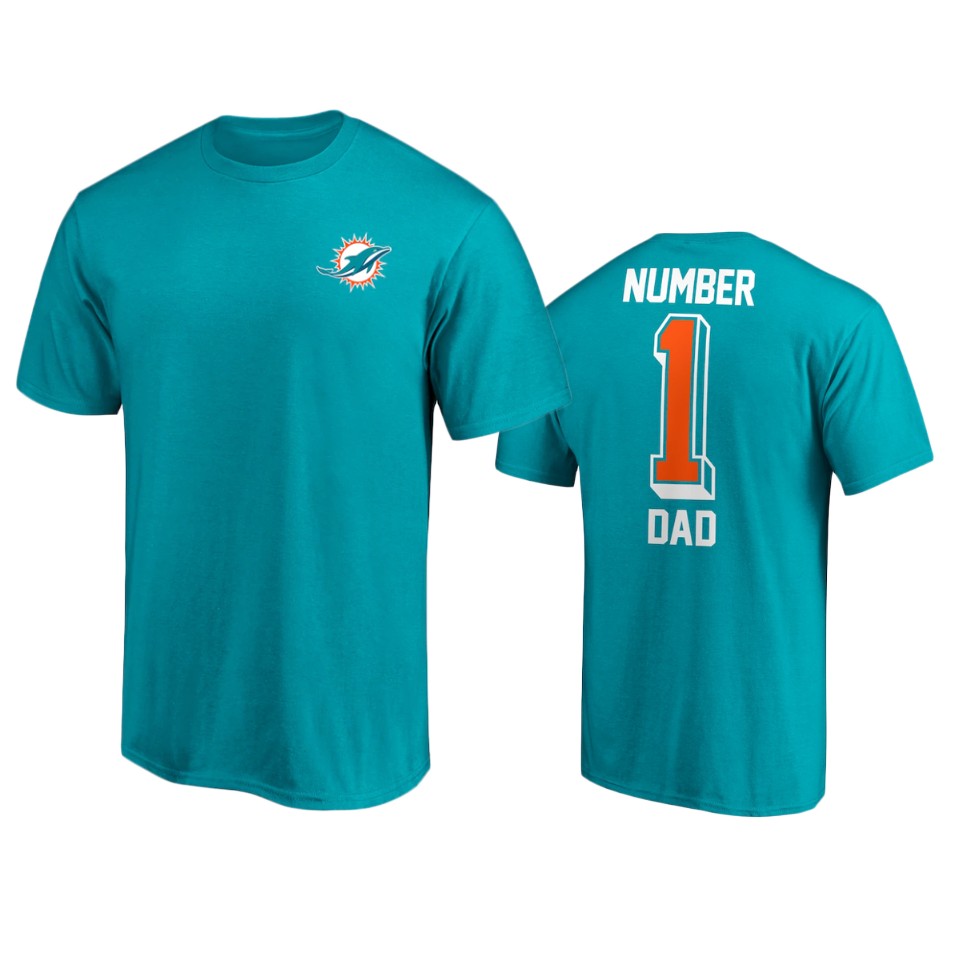 dolphins aqua no. 1 dad t shirt