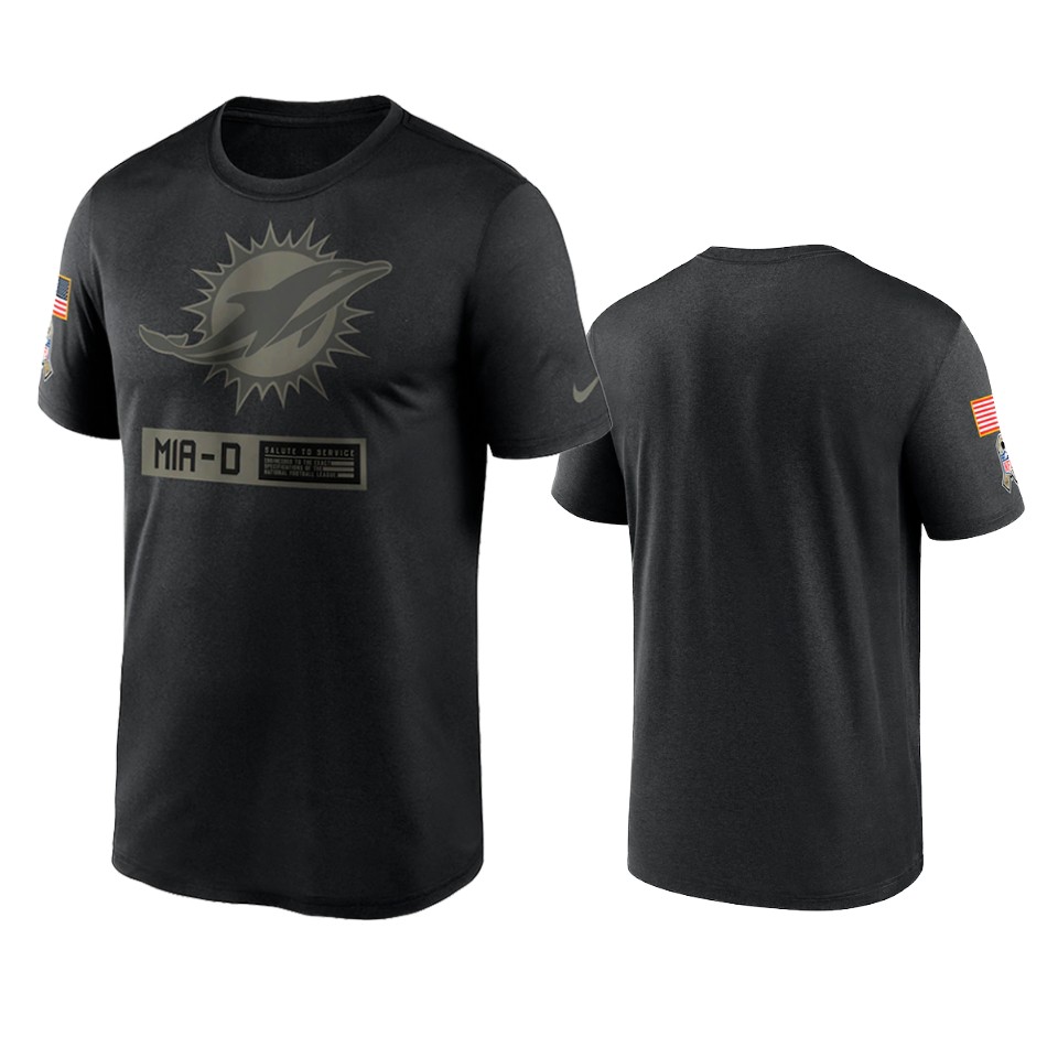 dolphins black 2020 salute to service team logo t shirt 0a