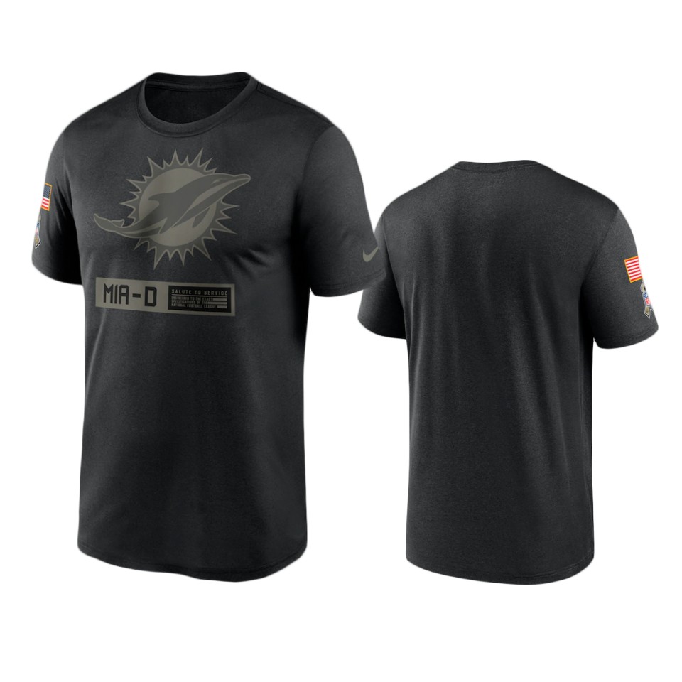 dolphins black 2020 salute to service team logo t shirt