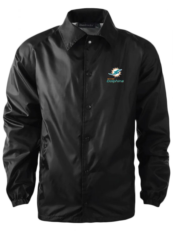 dolphins black classic coaches raglan jacket