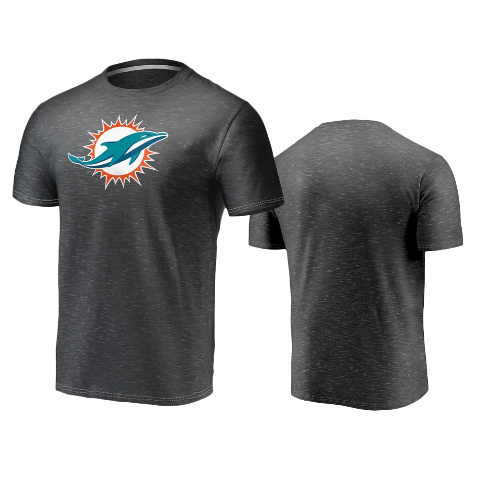 dolphins charcoal space dye primary logo t shirt