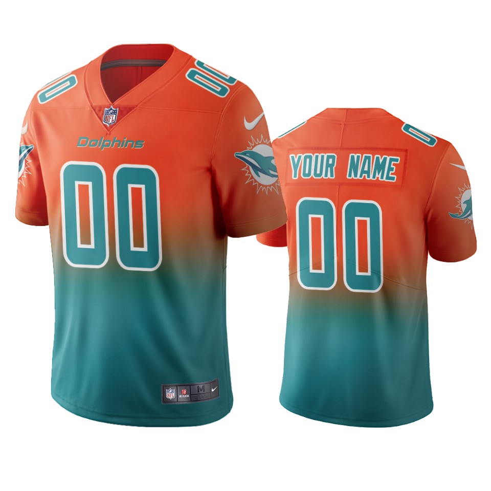 dolphins custom aqua gradient color crash jersey
