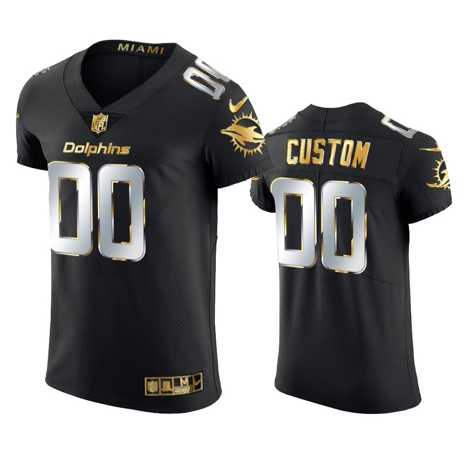 dolphins custom black golden edition elite jersey