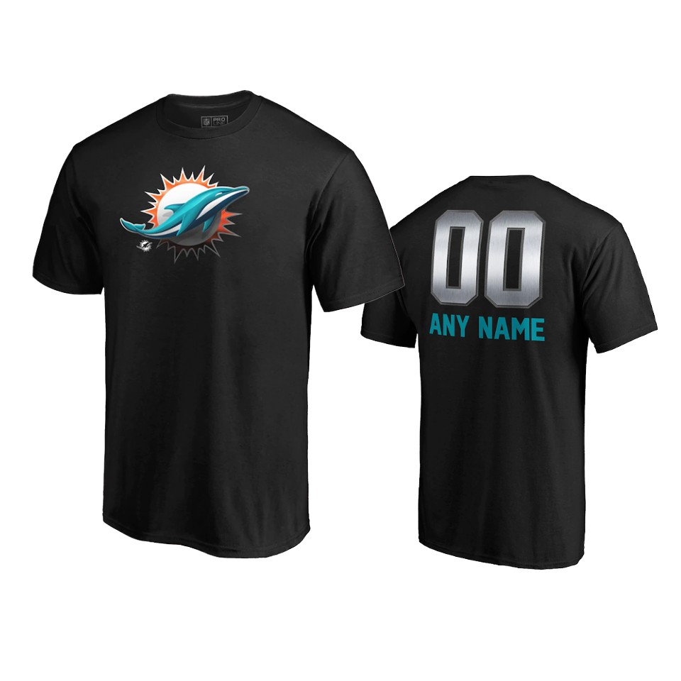 dolphins custom black midnight mascot logo t shirt