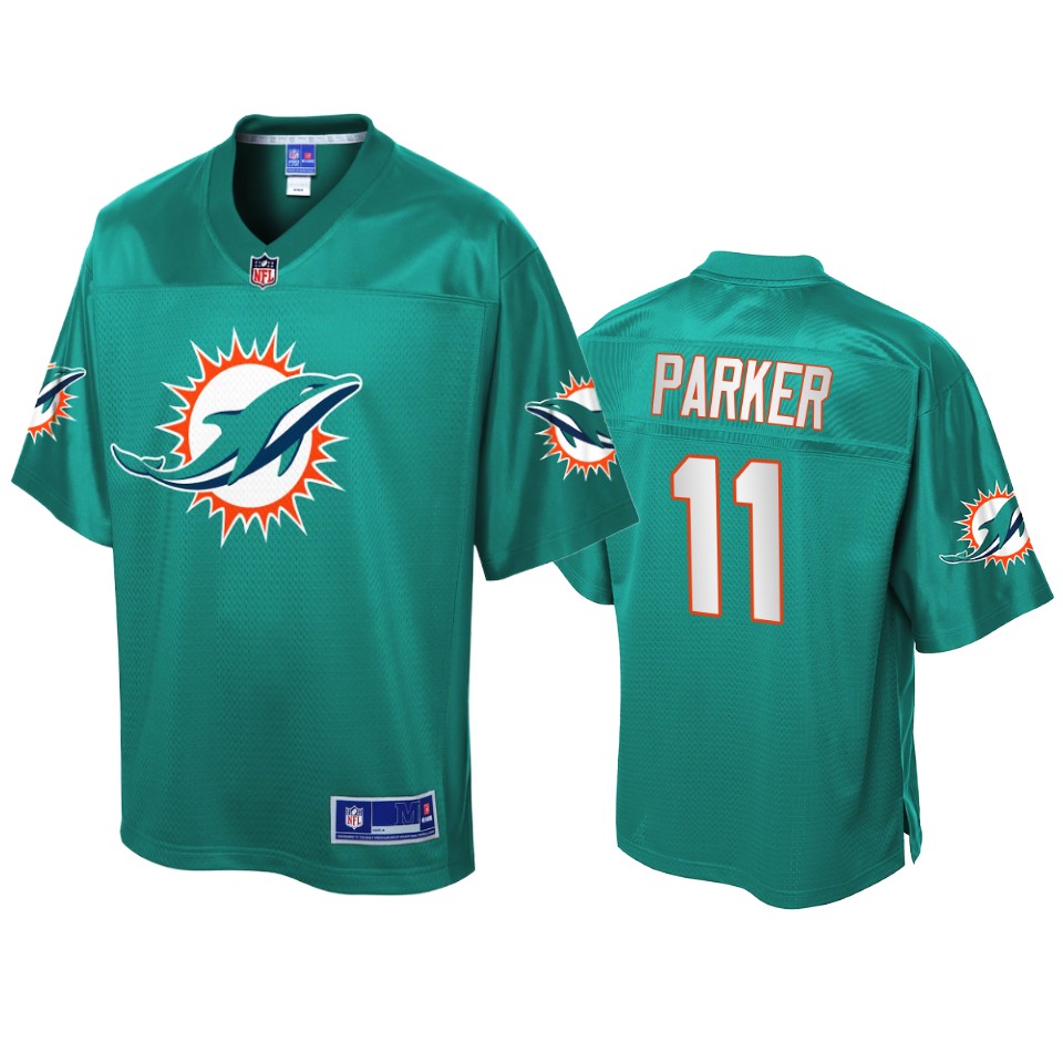 dolphins devante parker pro line aqua icon jersey