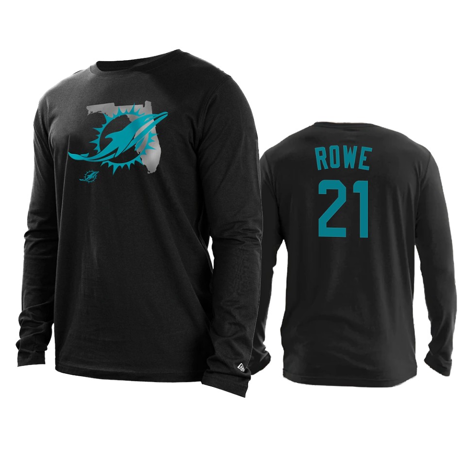 dolphins eric rowe black state long sleeve t shirt