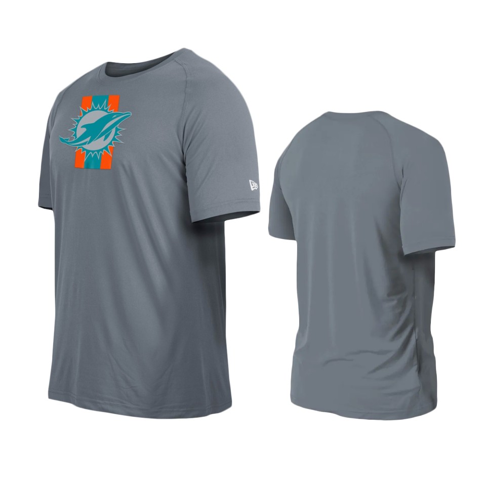 dolphins gray training camp raglan t shirt
