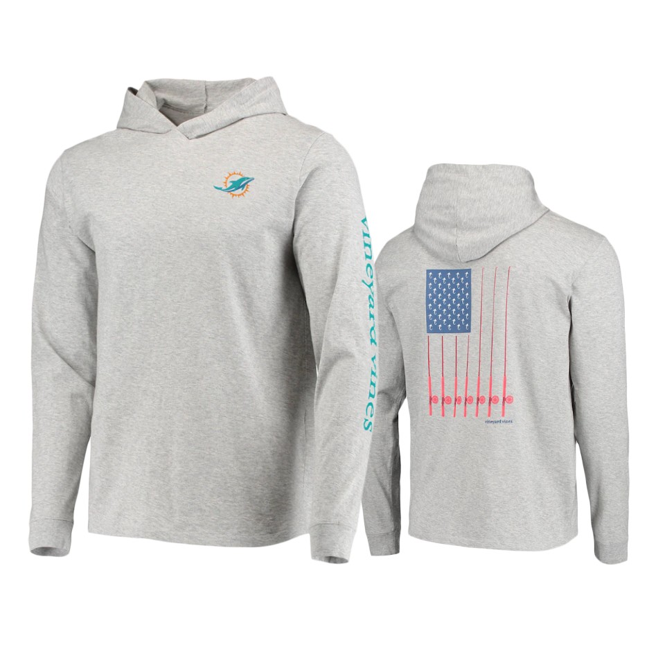 dolphins gray vineyard vines hoodie long sleeve t shirt