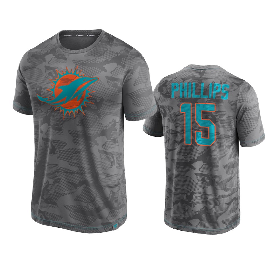 dolphins jaelan phillips gray camo jacquard t shirt