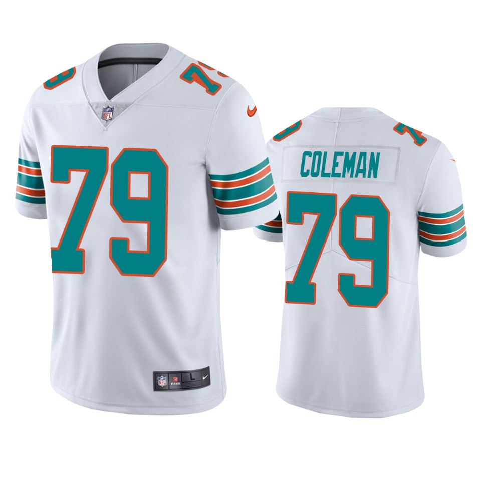 dolphins larnel coleman white vapor jersey