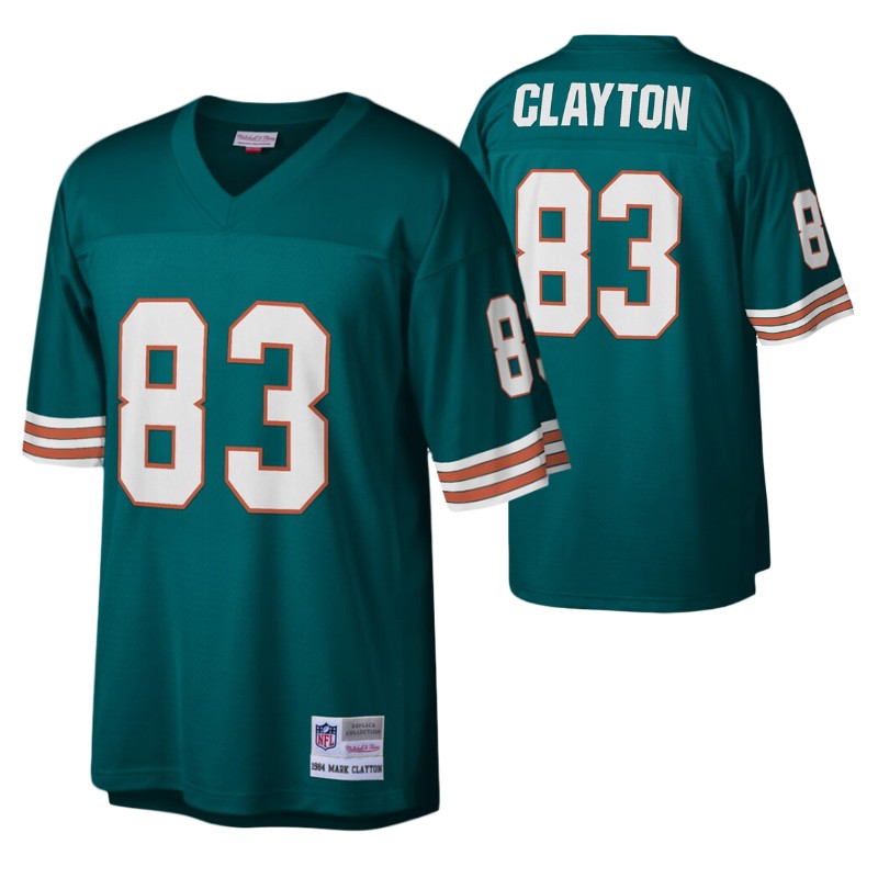 dolphins-mark-clayton-jersey-legacy-replica-men's-aqua