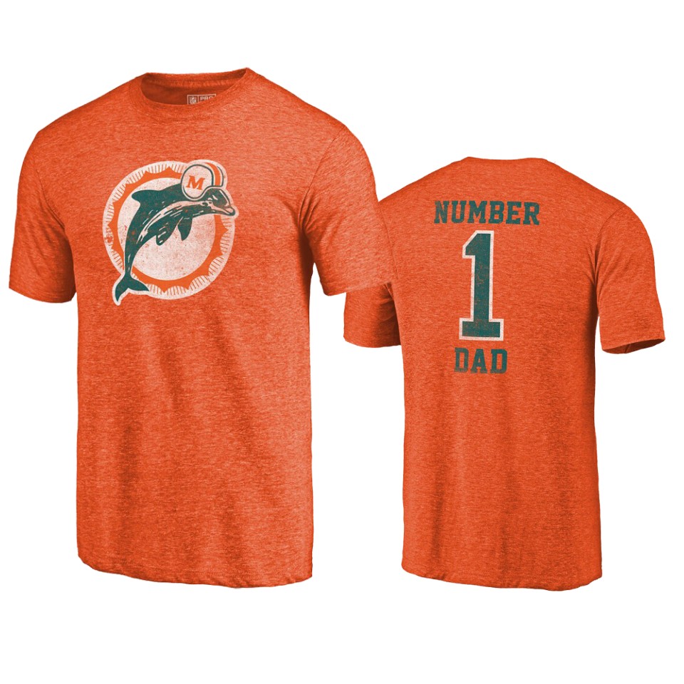 dolphins orange 2019 father's day greatest dad t shirt