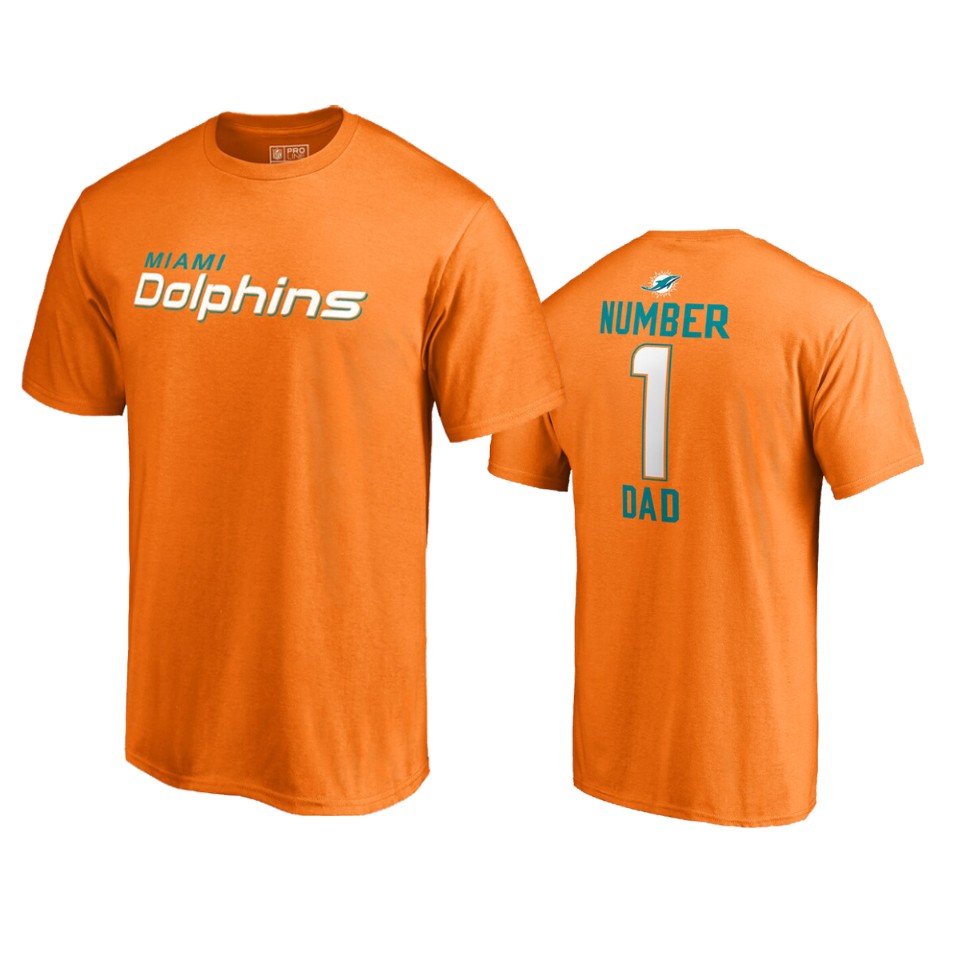 dolphins orange 2019 father's day number 1 dad t shirt
