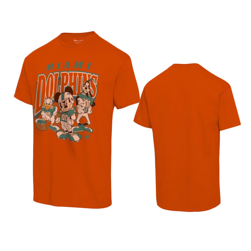 dolphins orange disney mickey huddle t shirt