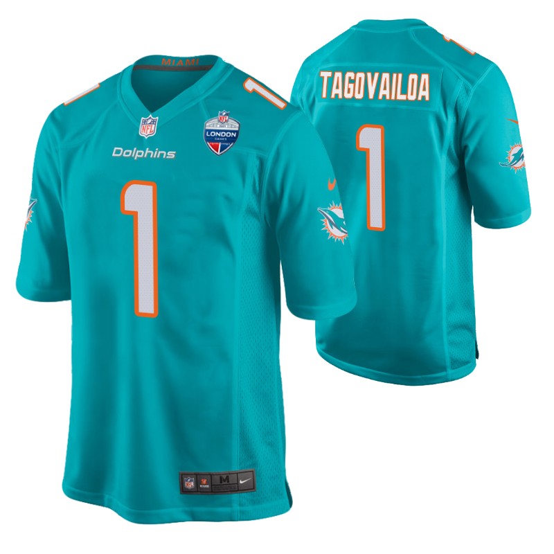 dolphins tua tagovailoa 2021 london games patch game jersey aqua game