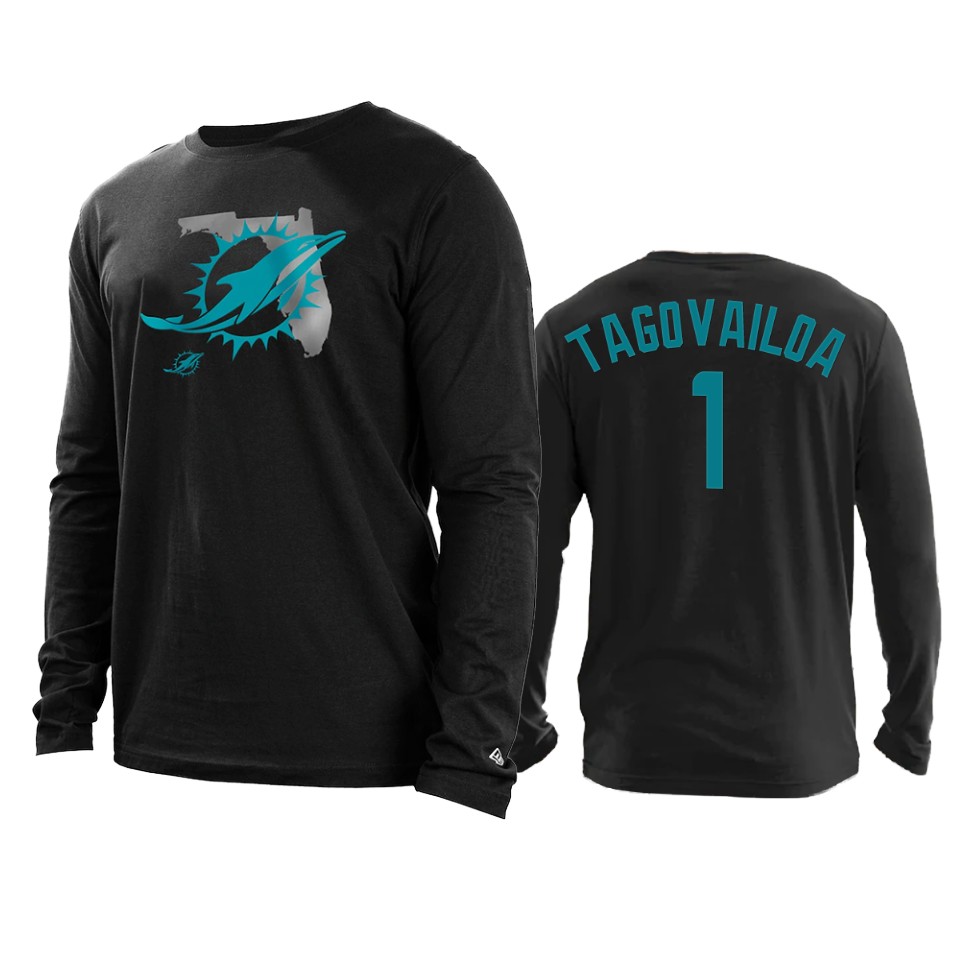 dolphins tua tagovailoa black state long sleeve t shirt