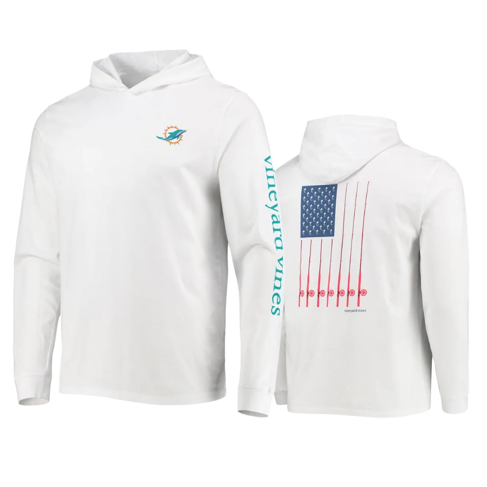 dolphins white vineyard vines hoodie long sleeve t shirt