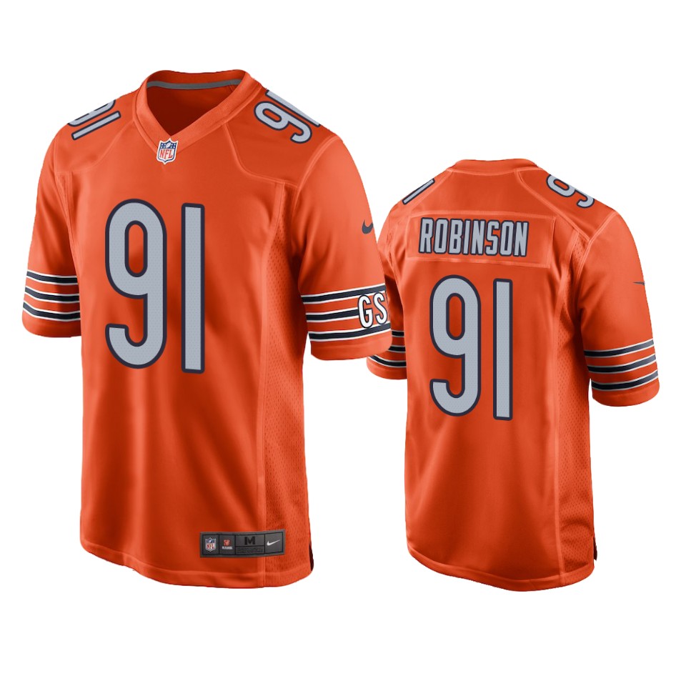dominique robinson bears orange alternate game jersey