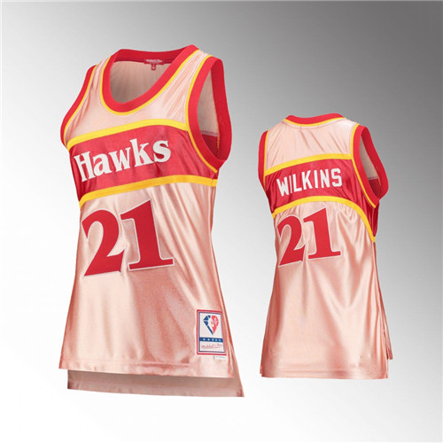 Atlanta Hawks Dominique Wilkins 75th Anniversary Rose Gold stitched Jersey #21