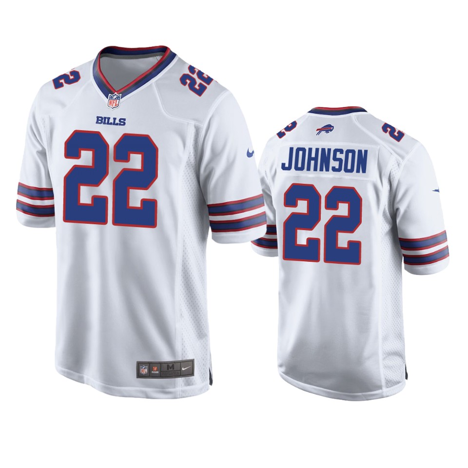 duke johnson bills white game jersey
