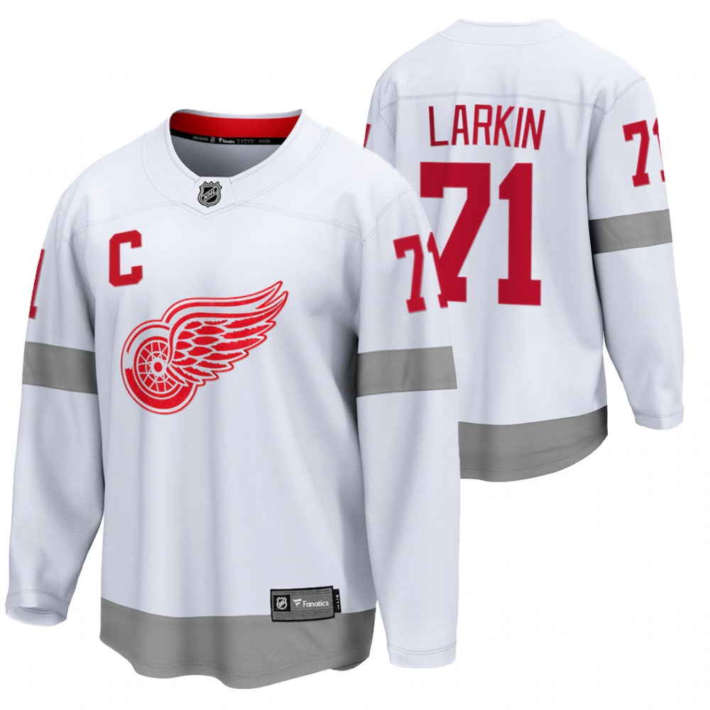 dylan larkin Red Wings 2021 Special Edition White Jersey Reverse Retro