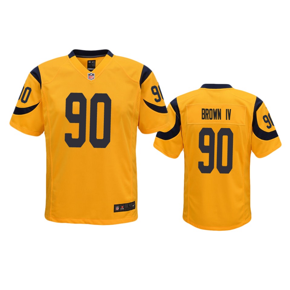 earnest brown iv rams gold color rush game jersey