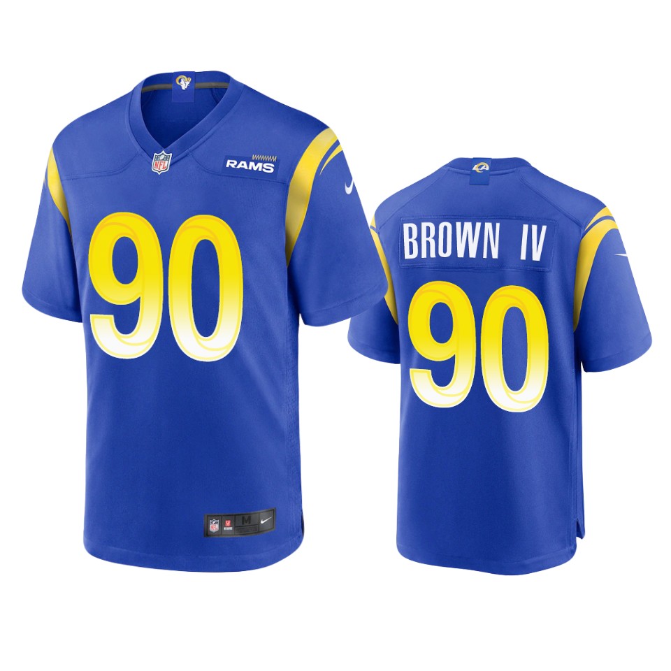 earnest brown iv rams royal game jersey 0a