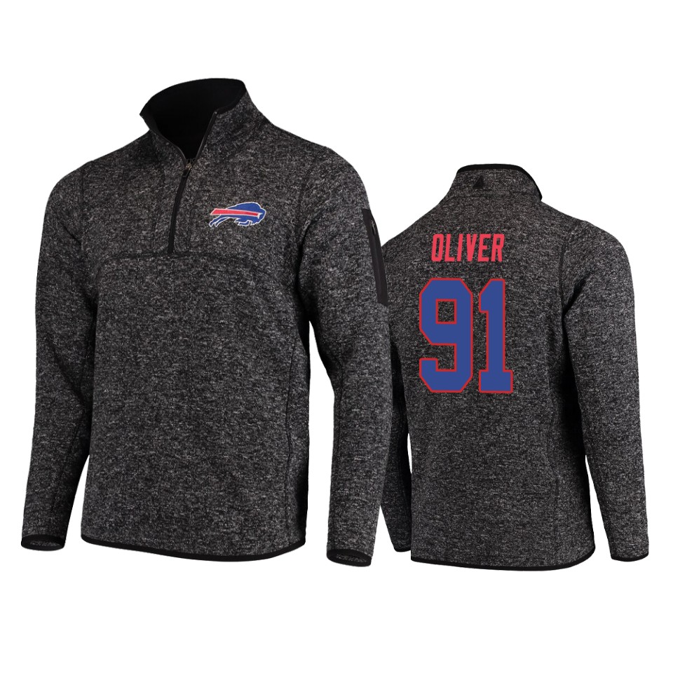 ed oliver bills heather black fortune quarter zip jacket