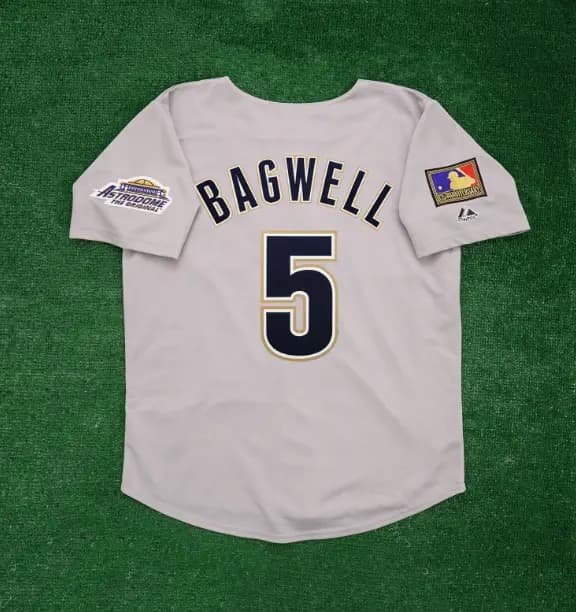 eff Bagwell Houston Astros 1994 Grey Road Throwback MLB 125th Men's Jersey