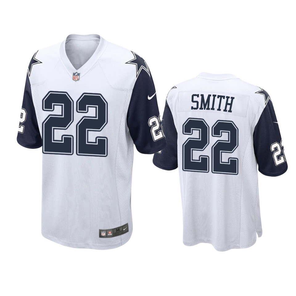 emmitt smith cowboys white alternate game jersey