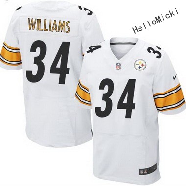 en's pittsburgh steelers #34 deangelo williams white road nfl nike elite jersey