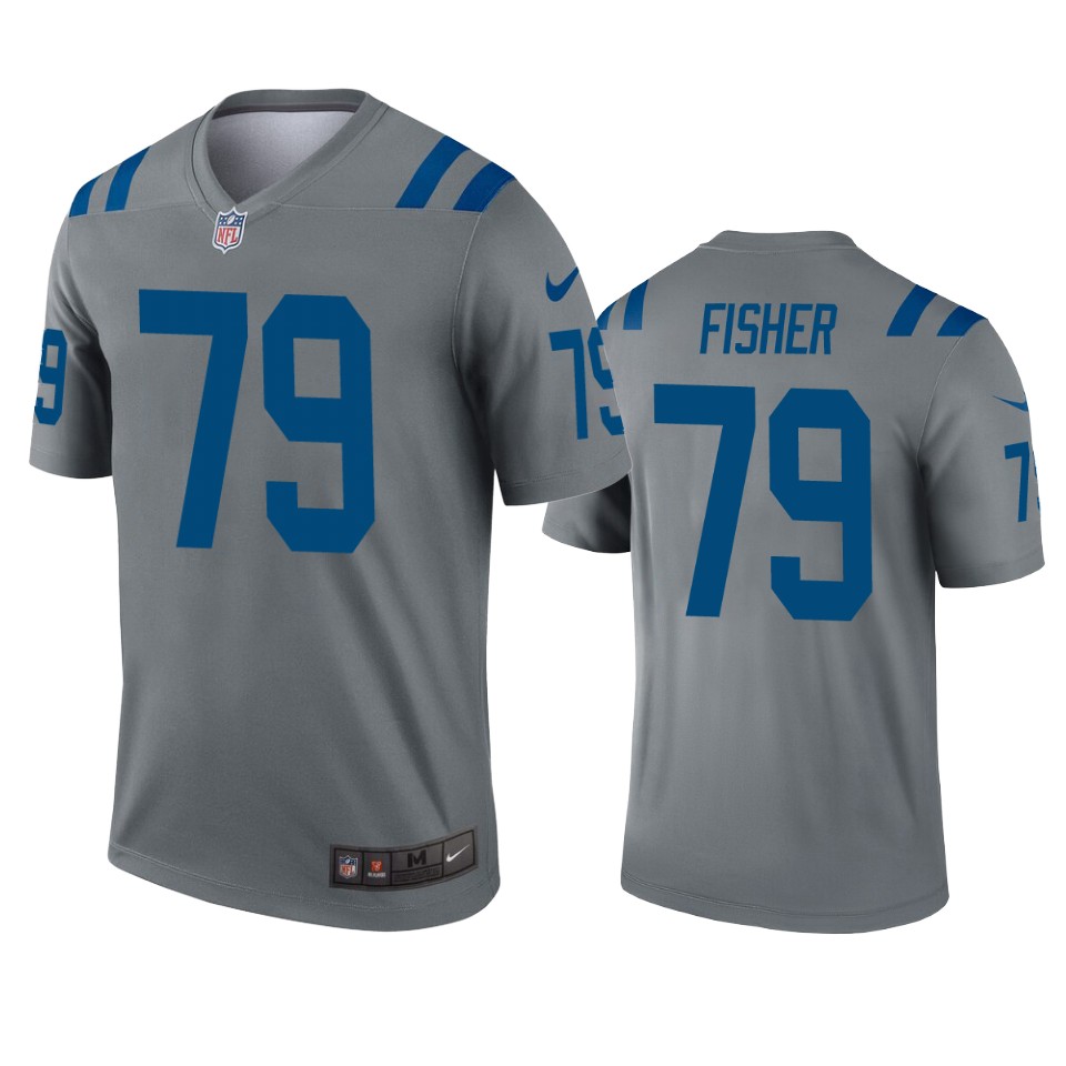 eric fisher colts gray inverted legend jersey