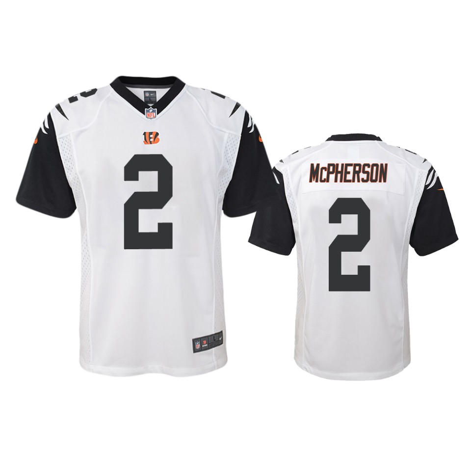 evan mcpherson bengals white color rush game jersey