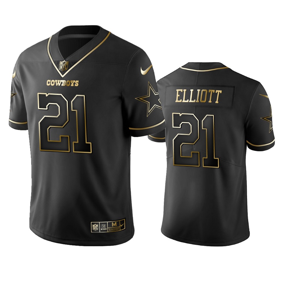 ezekiel elliott cowboys black golden edition jersey