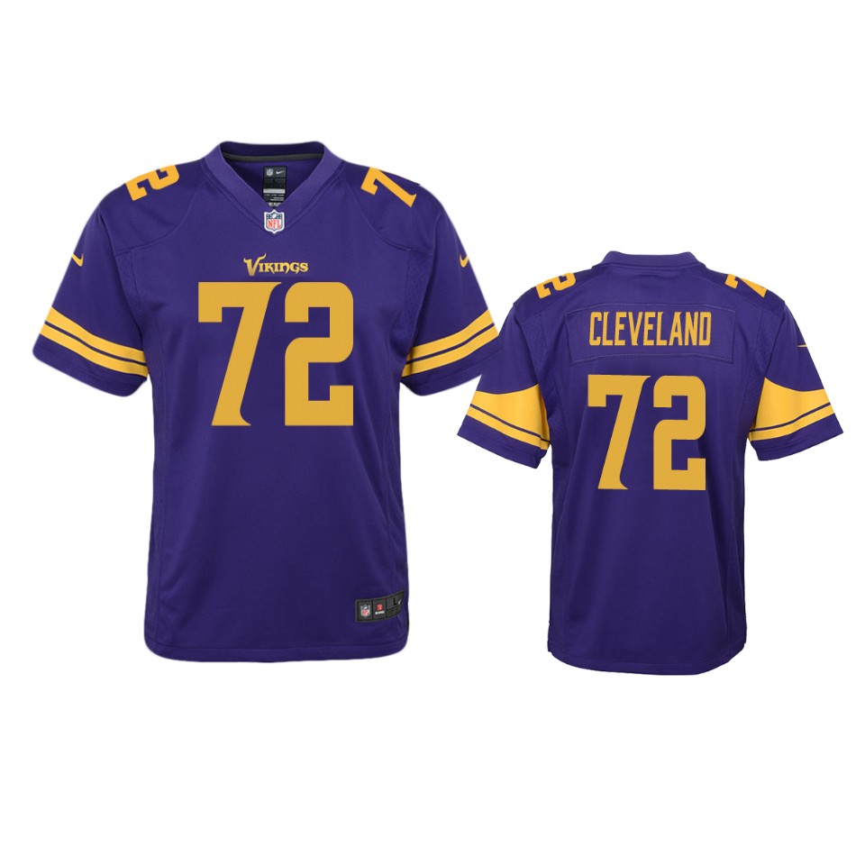 ezra cleveland vikings purple color rush game jersey