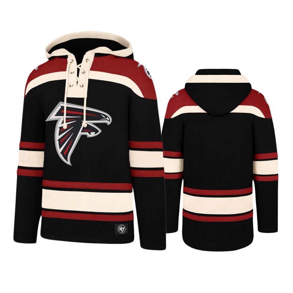 falcons-black-red-lacer-v-neck-pullover-hoodie