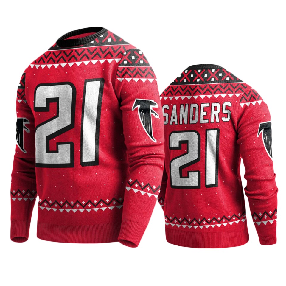 falcons-deion-sanders-red-pullover-sweater