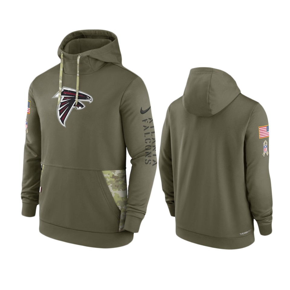 falcons-olive-2022-salute-to-service-therma-hoodie