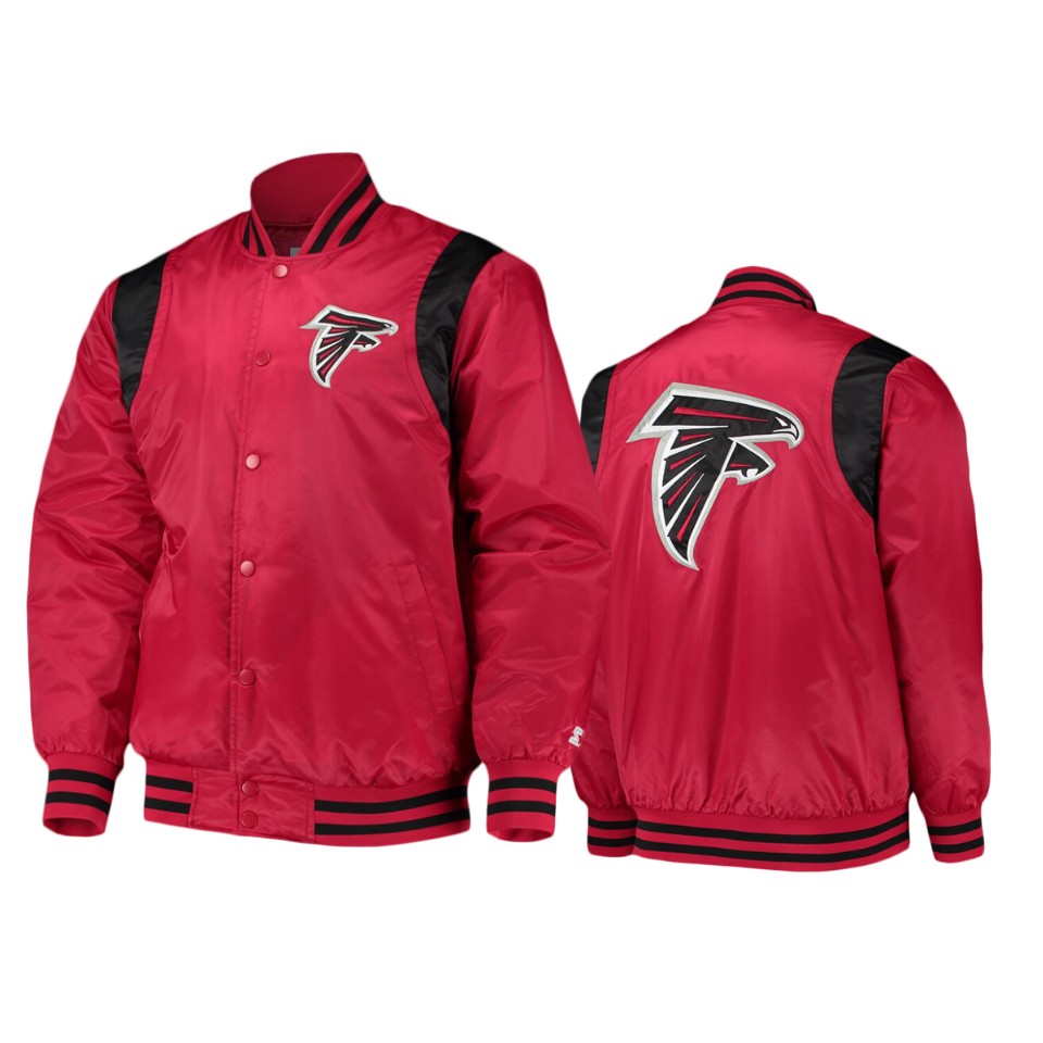 falcons-red-black-prime-time-twill-satin-varsity-jacket