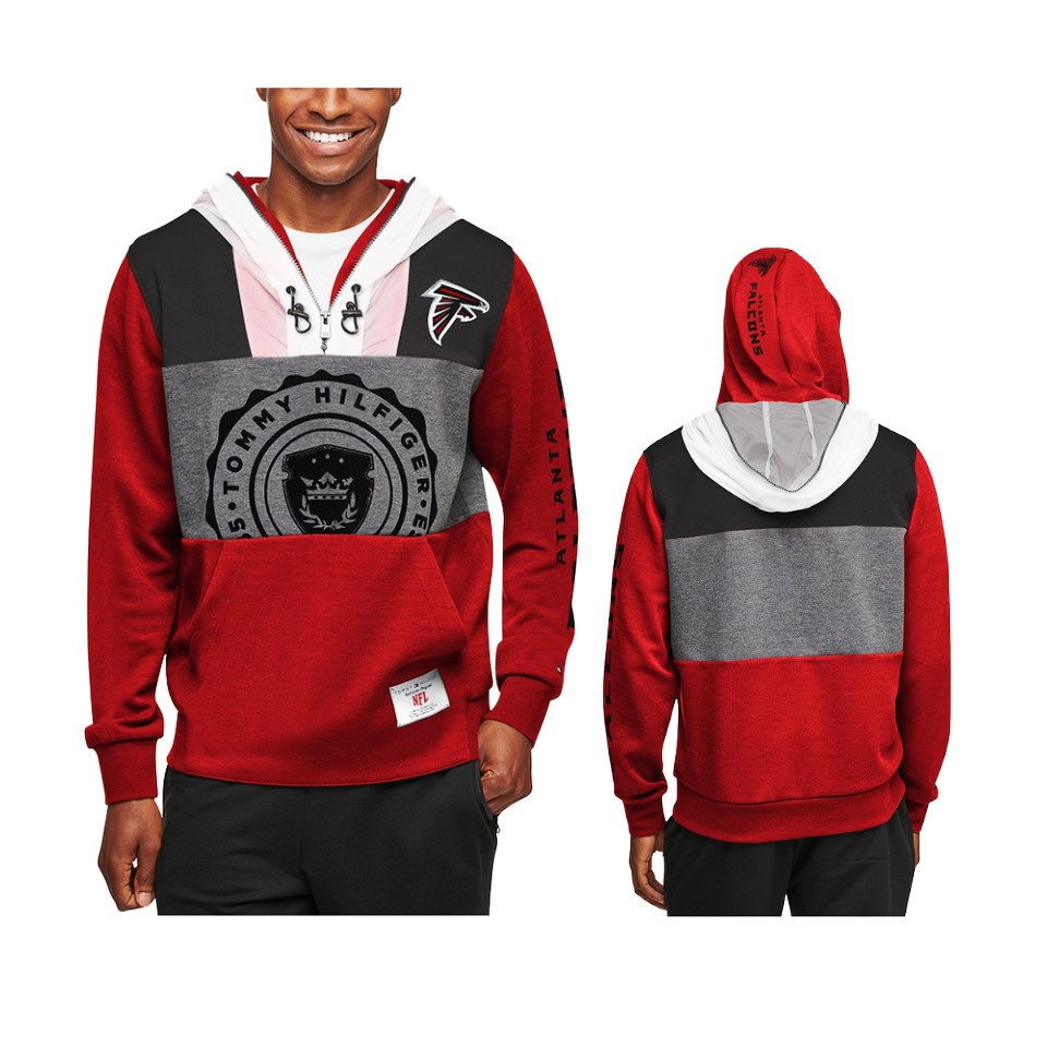 falcons-red-charcoal-pinnacle-hoodie