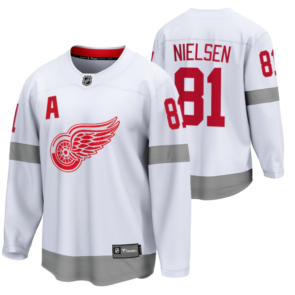 frans nielsen Red Wings 2021 Special Edition White Jersey Reverse Retro